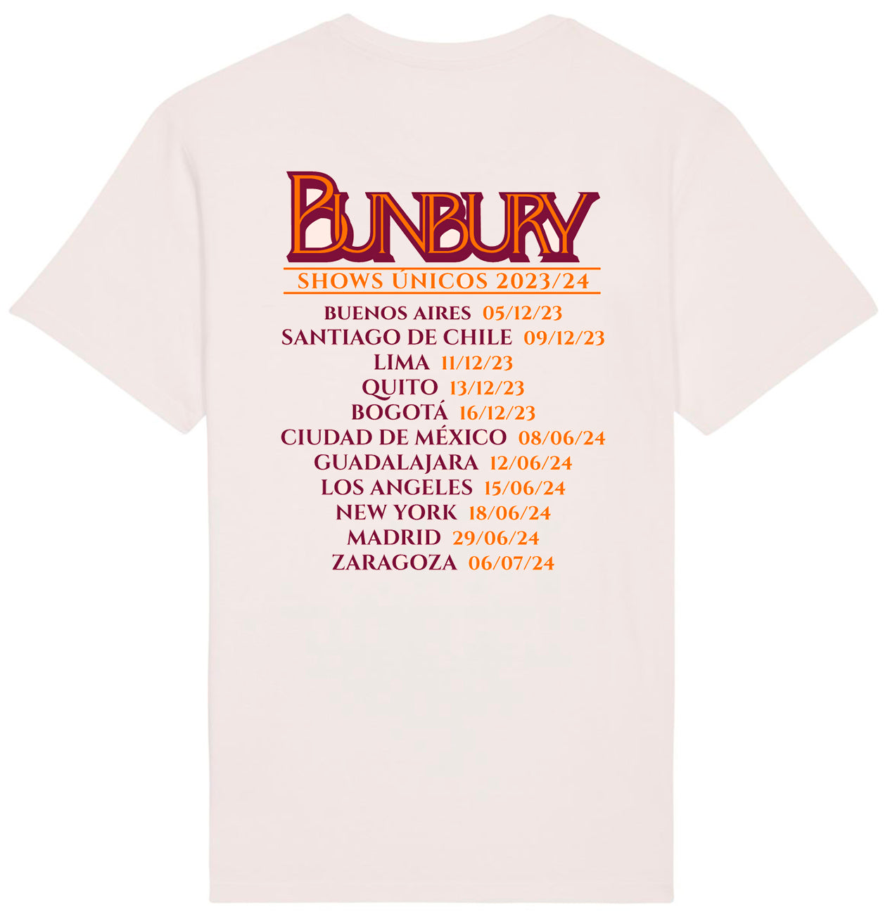 CAMISETA BUNBURY CONCIERTO ZARAGOZA BEIGE